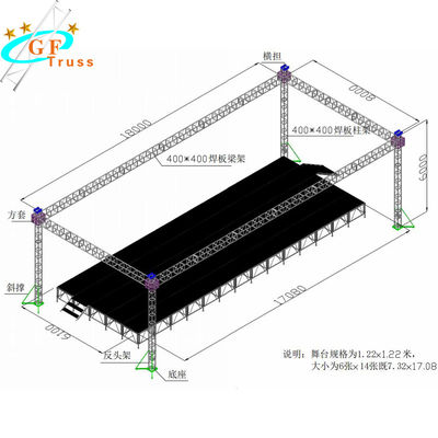 520 * 760mm نظام سقف الألومنيوم المسطح تروس لحفل الزفاف