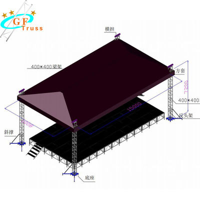 حنفية ألمنيوم لمرحلة الإضاءة 290 * 290 مم شاشة LED تروس