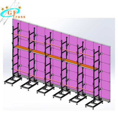 سبائك الألومنيوم 6mx7m شاشة LED تروس ل 500 * 500mm مجلس الوزراء شاشة LED عرض موقف دعم الألومنيوم