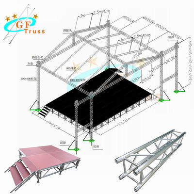Max Span 30M Aluminium Spigot Truss سهل الإعداد للحفلات الموسيقية
