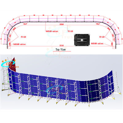 خفيفة الوزن LED شاشة Truss Group تدعم نظام Truss لـ 640 * 480mm حجم الخزانة