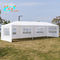 خيمة حفلات الزفاف البيضاء المقاومة للماء مع 8 جدران جانبية قابلة للإزالة